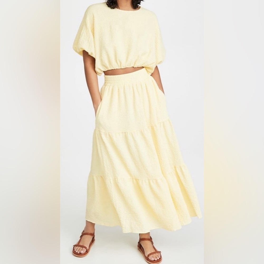 Faithfull the Brand Light Yellow Maxi Skirt